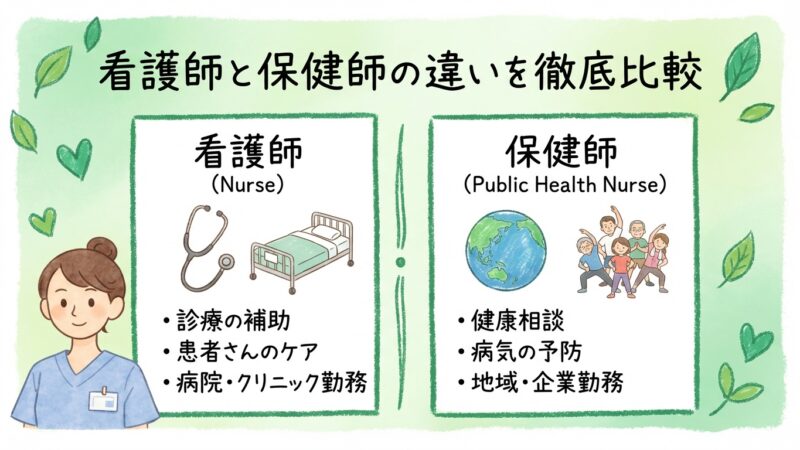 看護師と保健師の違いを徹底比較｜仕事内容・年収・働き方【40代・50代の転機に】 