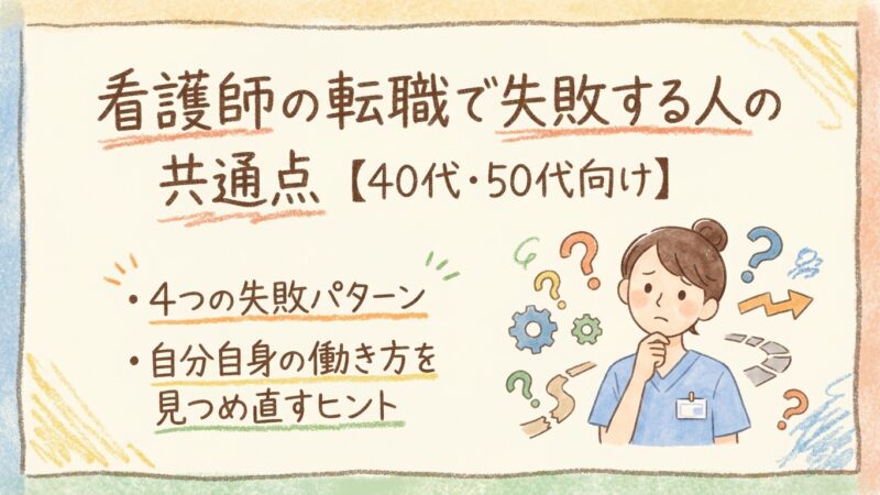 看護師の転職で失敗する人の共通点【40代・50代向け】 