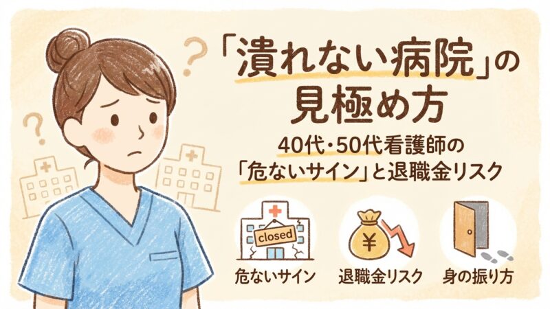 「潰れない病院」の見極め方｜40代・50代看護師が知っておくべき「危ないサイン」と退職金リスク 